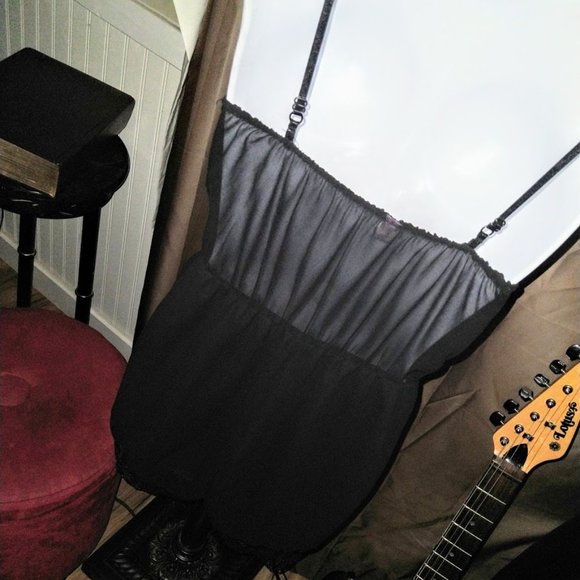 Black Sheer Lace Romper - Picture 2 of 3